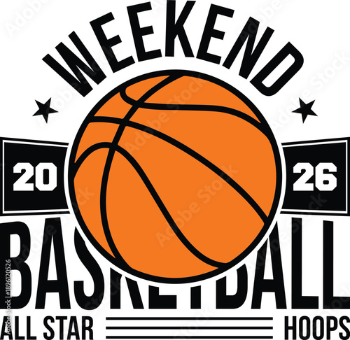Basketball All Star Weekend 2026 Sports Illustration for Print