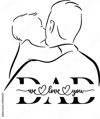Dad and son sweety vector illustration of a mustache