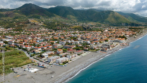 Fotografía Aerial view of Tortora Marina, located in province of Cosenza, Calabria, Italy
