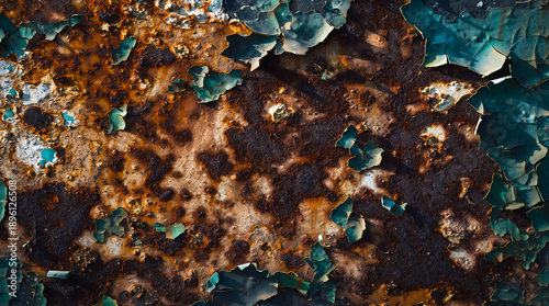 A close-up view capturing the texture of a rusty and dirty iron surface
