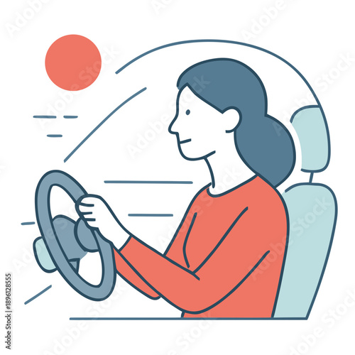 woman driving car