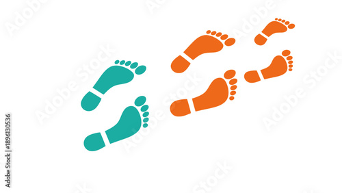 Colorful Footprints Trail Illustration