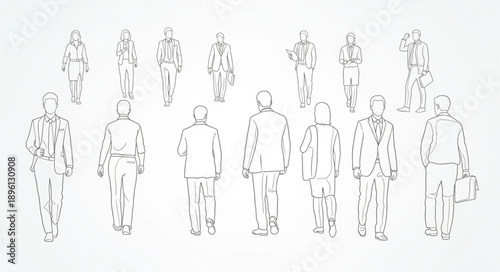 Collection of Hand Drawn Figures in Various Poses.