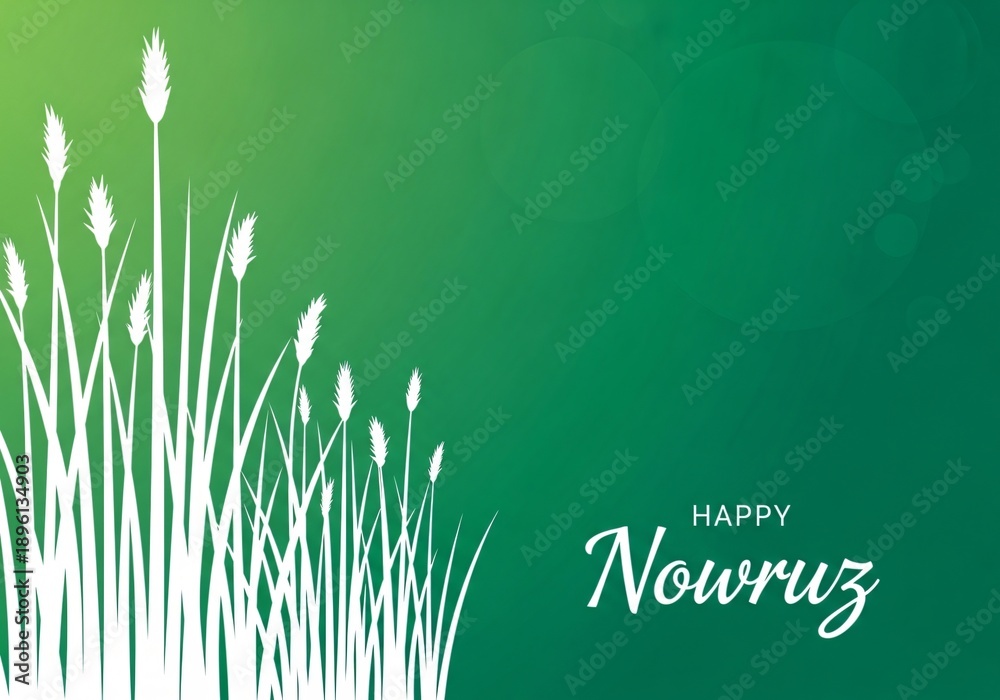 Fototapeta premium Happy nowruz card with green background