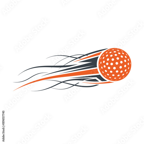Golf Ball Speed Motion Trails Orange White