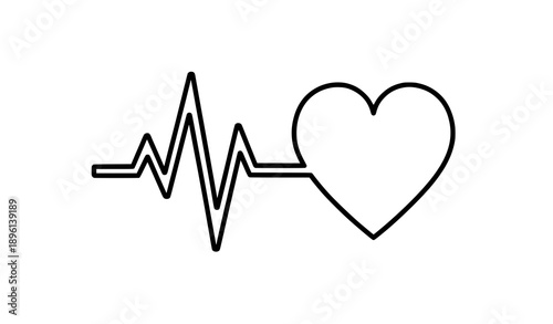 Heart Rate Pulse Graph and Heartbeat ECG Line Icon Vector for Medical Test Reports
