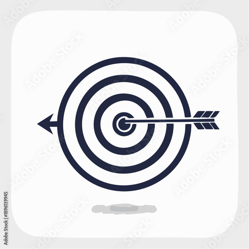 矢が的に当たる目標達成と成功を表すターゲットアイコン 白背景