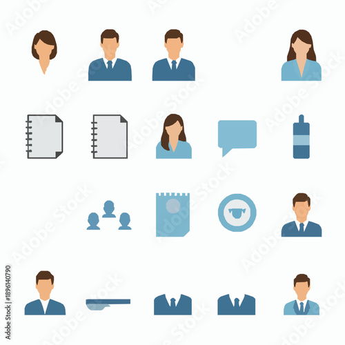 Psychotherapy and counseling vector icon set isolated on white background