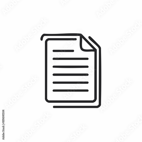 ビジネス文書や契約書を表すシンプルドキュメントアイコン 白背景