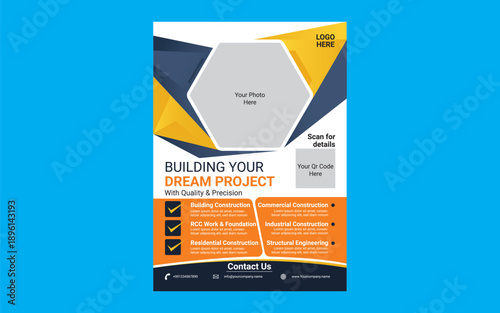 Creative Construction  Flyer Design 2026 For Vector Template.