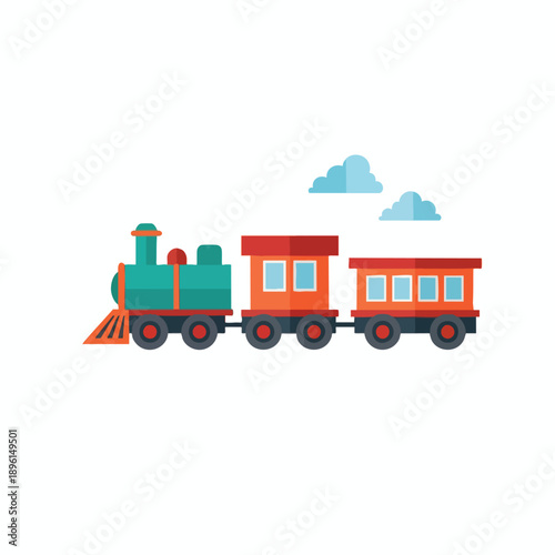 Colorful Toy Train with Wagons