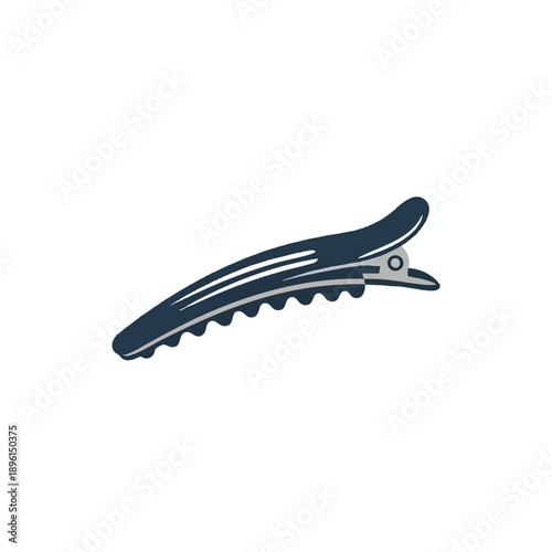 Dark Hair Clip Isolated on White Background