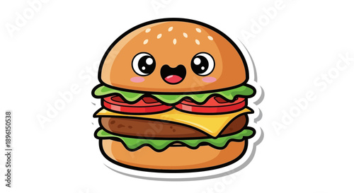 Cute cartoon cheeseburger