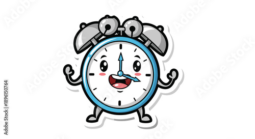 cartoon alarm clock character