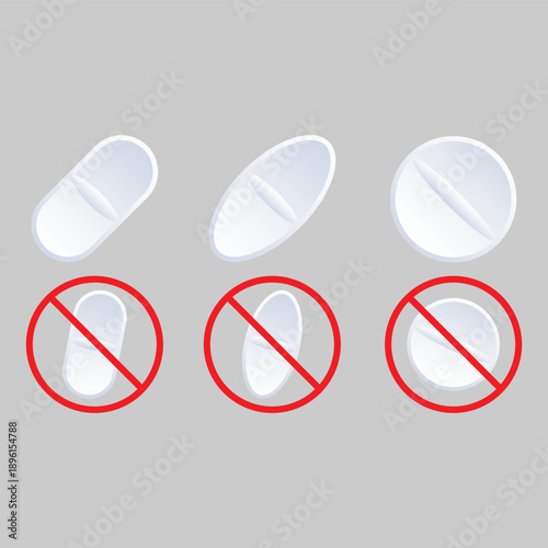 Pills Icon Set Vector Design.