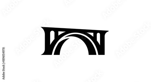 Black bridge silhouette icon