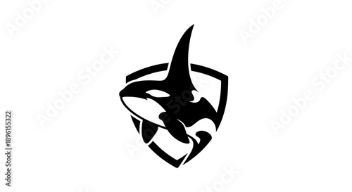 Orca Killer Whale Shield Logo