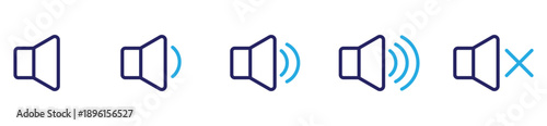 Audio Volume Control and Sound Settings Icon Set