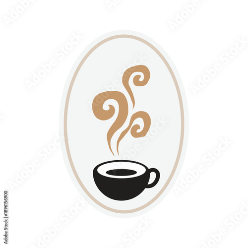 Coffee cup with smoke float up illustration design vector
