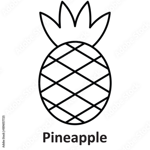 Foto Pineapple Vector icon which can easily modify or edit