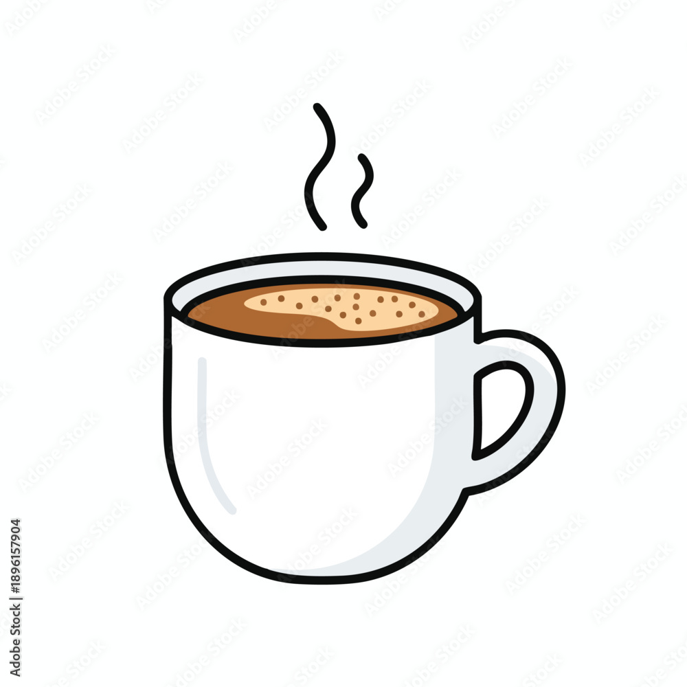 Obraz premium Steaming Hot Coffee in White Mug