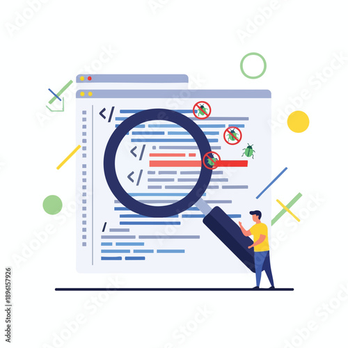 Webpage Code Review with Magnifying Glass