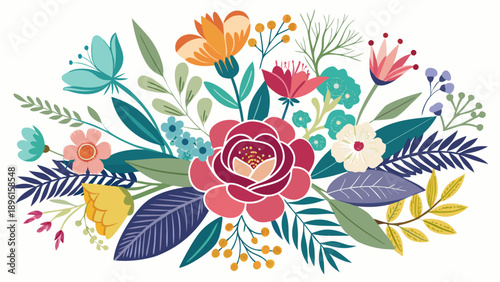 Vibrant floral celebration with cheerful garden Vibrant autumn floral bouquet with warm earthy tones Vector



