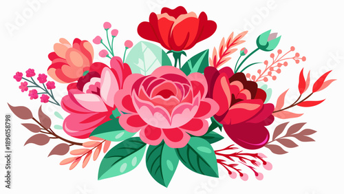 Vibrant floral celebration with cheerful garden Vibrant autumn floral bouquet with warm earthy tones Vector



