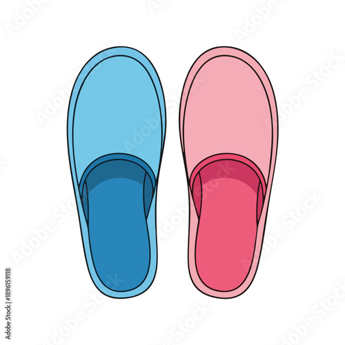 Pair of Colorful Slippers Illustration