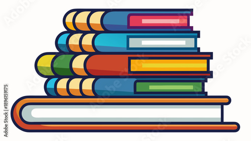 Colorful stack of books representing knowledge and learning Vector
