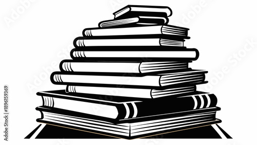 Colorful stack of books representing knowledge and learning Vector
