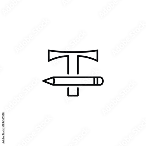 Minimalist text editing and content creation icon