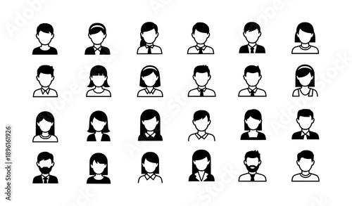 Minimalist user profile vector avatars for business web interface and UI design