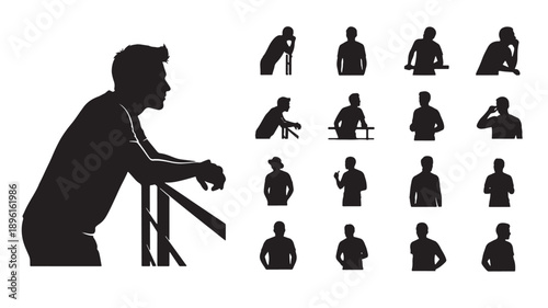 A man stands at a podium addressing a crowd of people from various occupations and actions in a public setting viewed from the side.