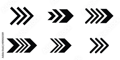 Chevron Arrow Direction Icons Set