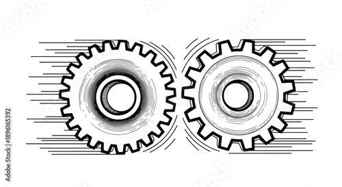 Interlocking Gears Symbolizing Teamwork, Collaboration, and Mechanical Engineering Concepts in Motion