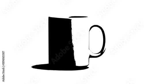 Blank white ceramic mug realistic vector illustration transparent background