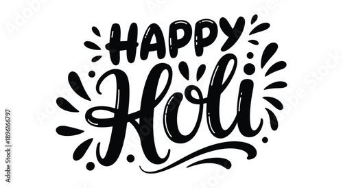 Happy Holi Celebration Typography