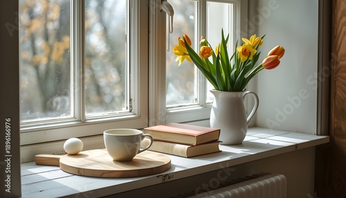 flowers on the window