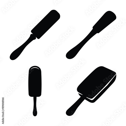 Silhouettes of assorted ice cream bars on sticks for a sweet summer treat