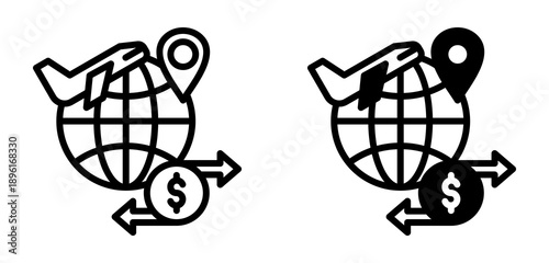 Overseas Trade Icon  Collection line & Mixed Style icon 