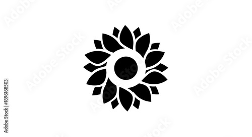 Stylized Black Sunflower Logo