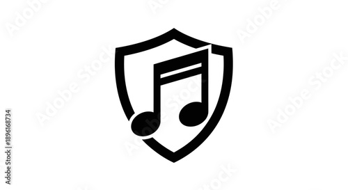 Musical Note in Shield Icon
