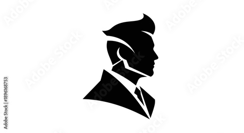 Stylized Silhouette of a Man's Head in Profile