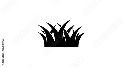 Black grass clump icon