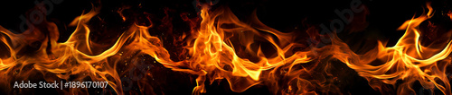 Fiery Inferno: A vibrant and intense display of flames dances against a dark backdrop, capturing the raw energy and destructive power of fire.