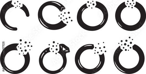 Black and white wedding ring illustrations