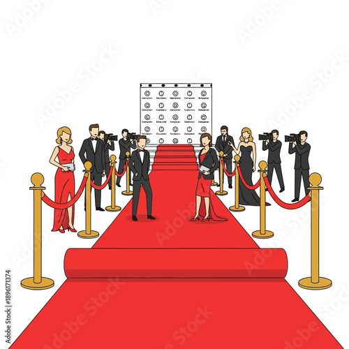 Red Carpet Event: Celebrities, Paparazzi, and VIPs Arrive at Premiere
