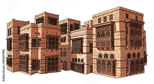 Brown Building Architecture Model Structure.