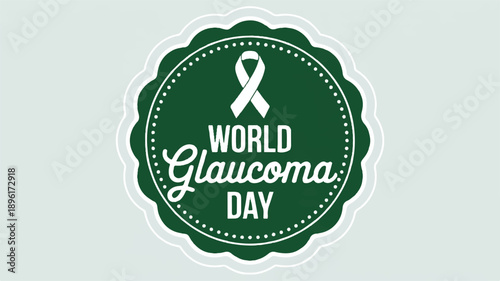 Circular emblem design for World Glaucoma Day awareness campaign graphic illustration